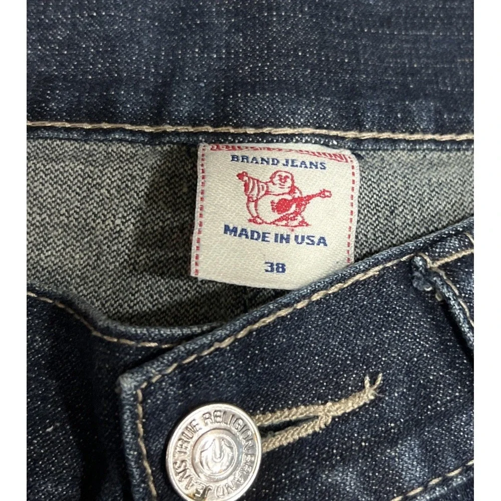 True Religion Billy Jeans Made in USA Triple Stitch Flap Pocket Distressed 38x34